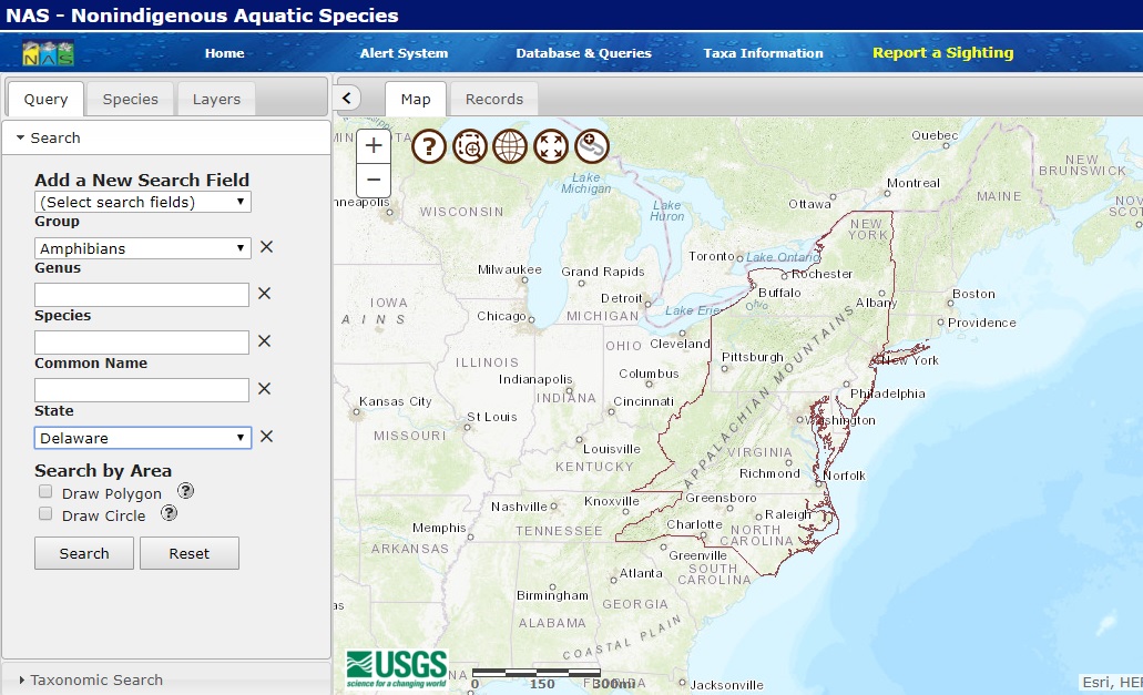 USGS NAS in the Mid-Atlantic